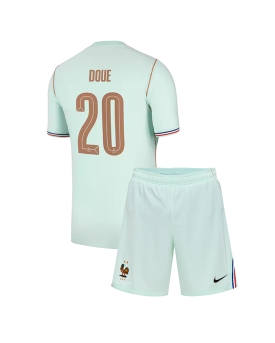Billige Fotballdrakt Frankrike Desire Doue #20 Replika Bortedraktsett Barn VM 2026 Kortermet (med bukser)